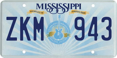 MS license plate ZKM943