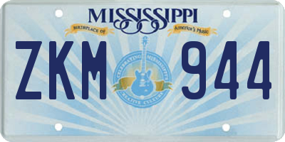 MS license plate ZKM944
