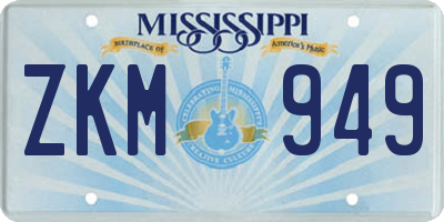 MS license plate ZKM949