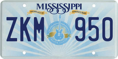MS license plate ZKM950