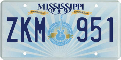 MS license plate ZKM951