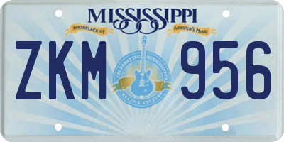MS license plate ZKM956