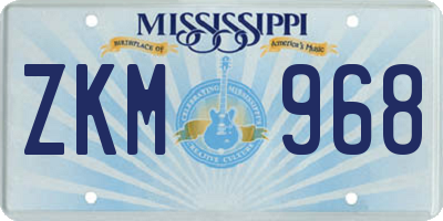 MS license plate ZKM968
