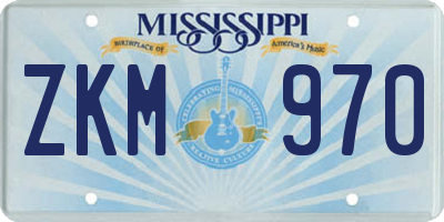 MS license plate ZKM970