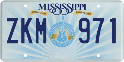 MS license plate ZKM971