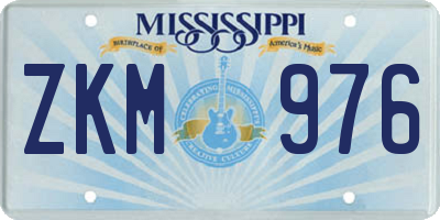 MS license plate ZKM976