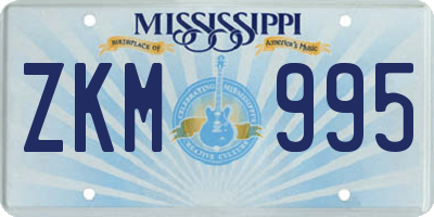 MS license plate ZKM995