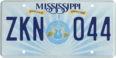 MS license plate ZKN044
