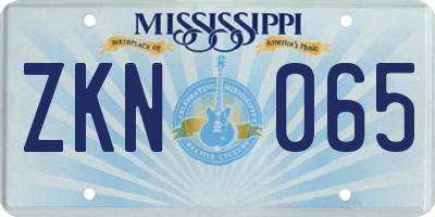 MS license plate ZKN065