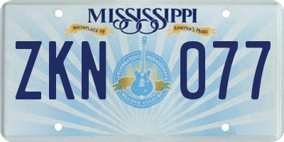 MS license plate ZKN077