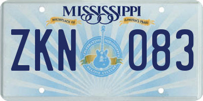 MS license plate ZKN083