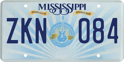 MS license plate ZKN084