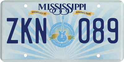 MS license plate ZKN089