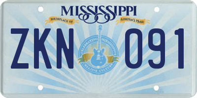 MS license plate ZKN091