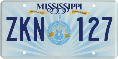 MS license plate ZKN127