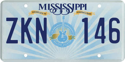 MS license plate ZKN146