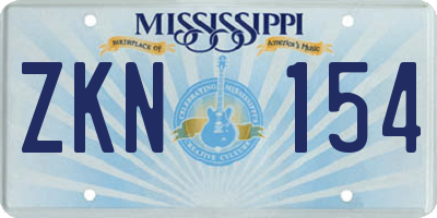 MS license plate ZKN154