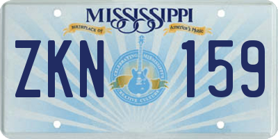 MS license plate ZKN159