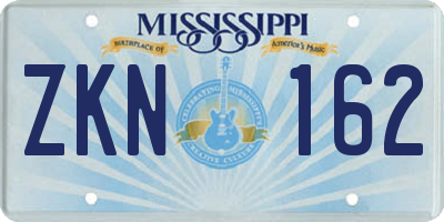 MS license plate ZKN162