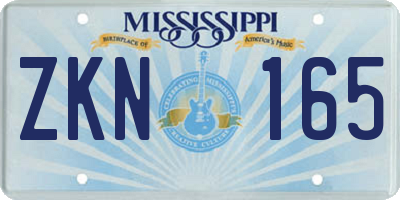 MS license plate ZKN165