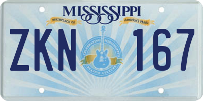 MS license plate ZKN167