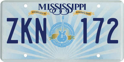 MS license plate ZKN172