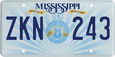 MS license plate ZKN243