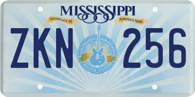 MS license plate ZKN256