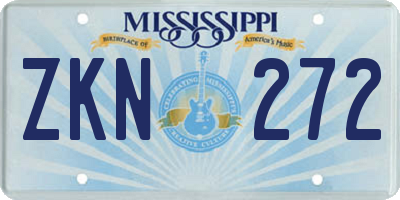 MS license plate ZKN272