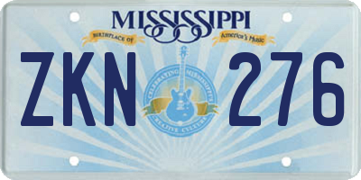MS license plate ZKN276