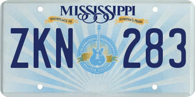 MS license plate ZKN283