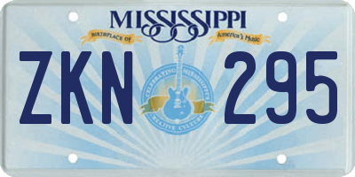 MS license plate ZKN295