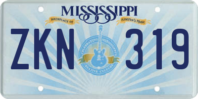 MS license plate ZKN319