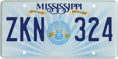 MS license plate ZKN324