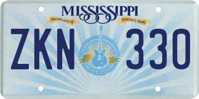 MS license plate ZKN330