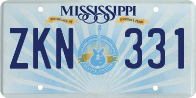 MS license plate ZKN331