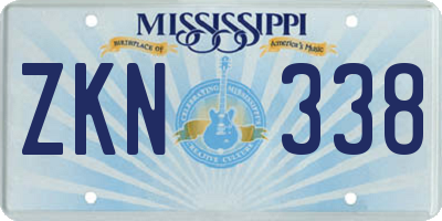 MS license plate ZKN338