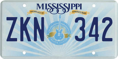 MS license plate ZKN342