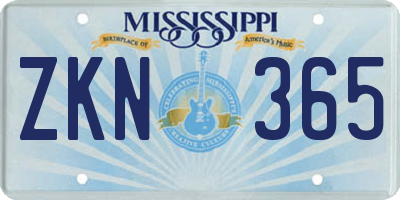 MS license plate ZKN365