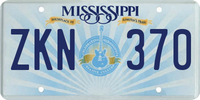 MS license plate ZKN370