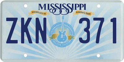 MS license plate ZKN371