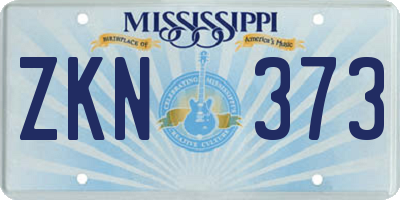 MS license plate ZKN373