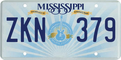 MS license plate ZKN379