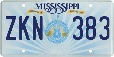 MS license plate ZKN383