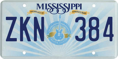 MS license plate ZKN384