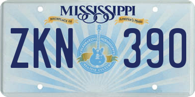 MS license plate ZKN390