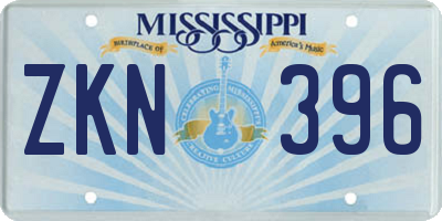 MS license plate ZKN396