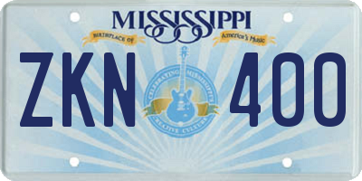 MS license plate ZKN400