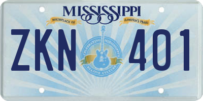 MS license plate ZKN401