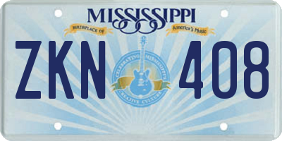 MS license plate ZKN408